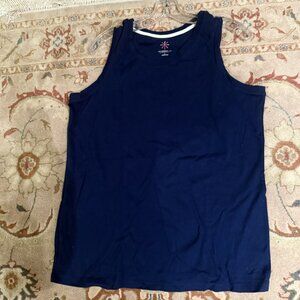 Isaac Mizrachi Navy Blue Tank Top - L